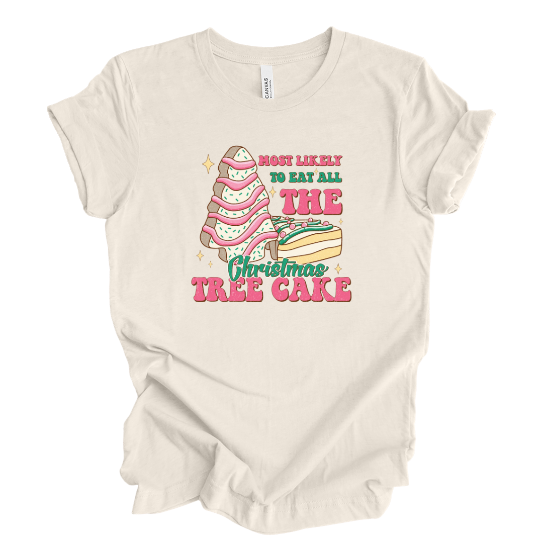 Kringle Krate Christmas Store “Most Likely to Eat All of the Christmas Tree Cakes” T-Shirt