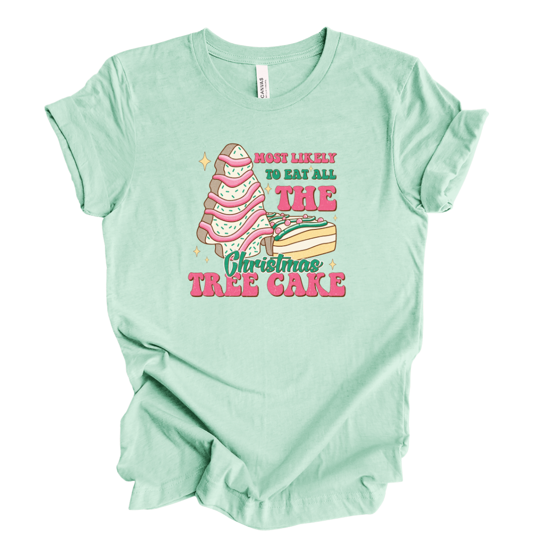 Kringle Krate Christmas Store “Most Likely to Eat All of the Christmas Tree Cakes” T-Shirt