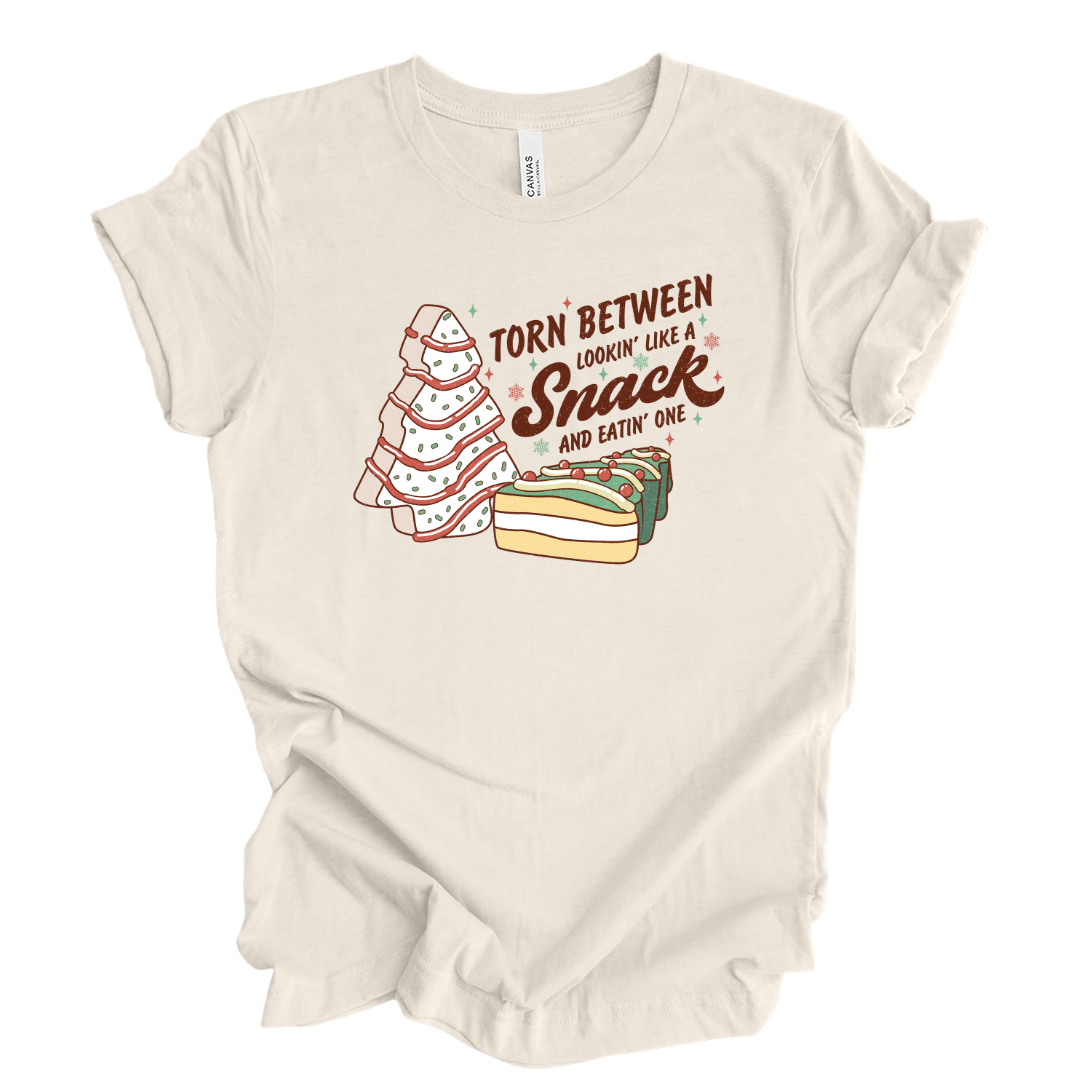 Kringle Krate Christmas Store "Torn Between Look'n Like a Snack or Eating One" T-Shirt