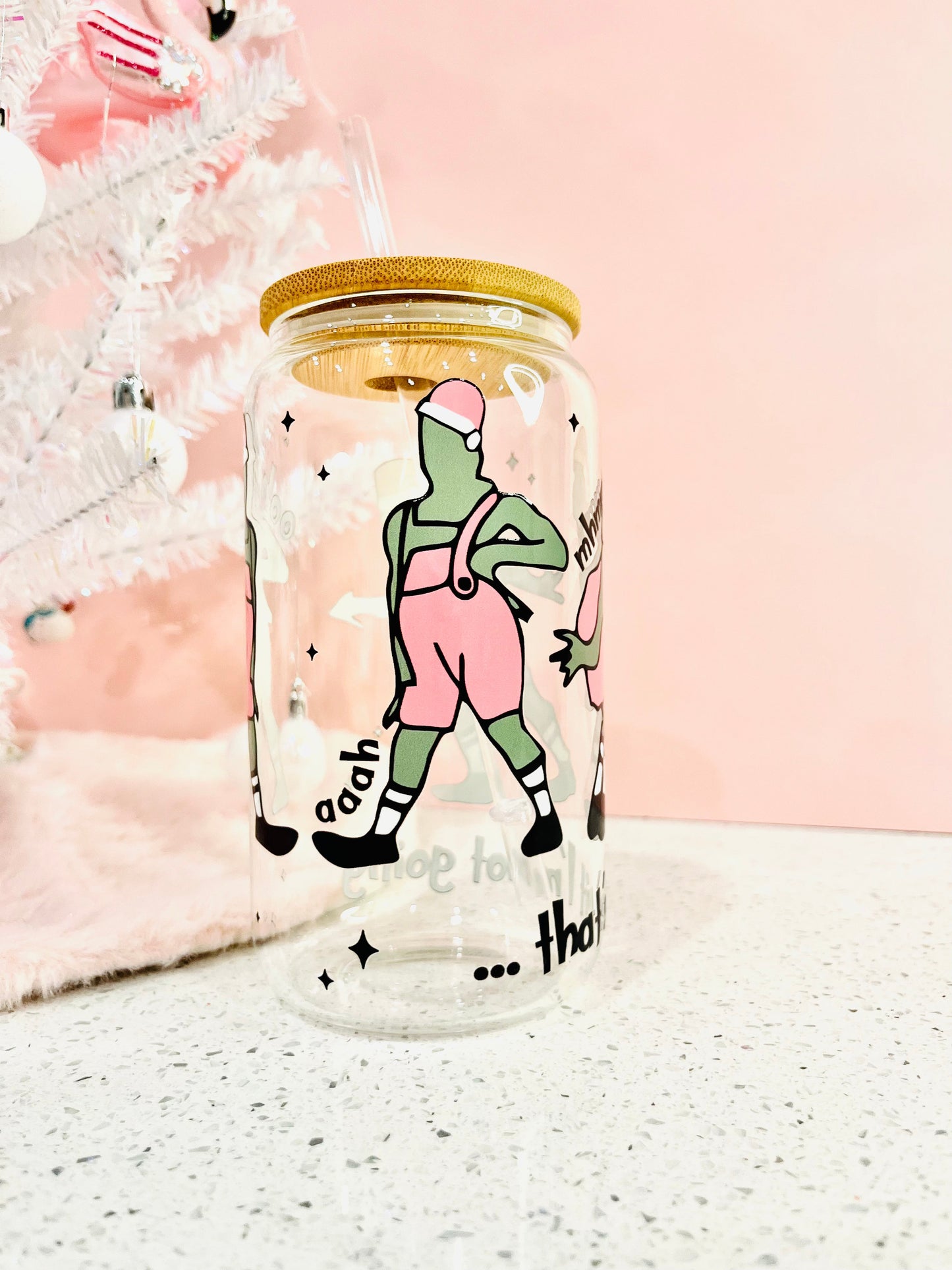 Kringle Krate Christmas Store “I’m Not Going” Beer Can Glass