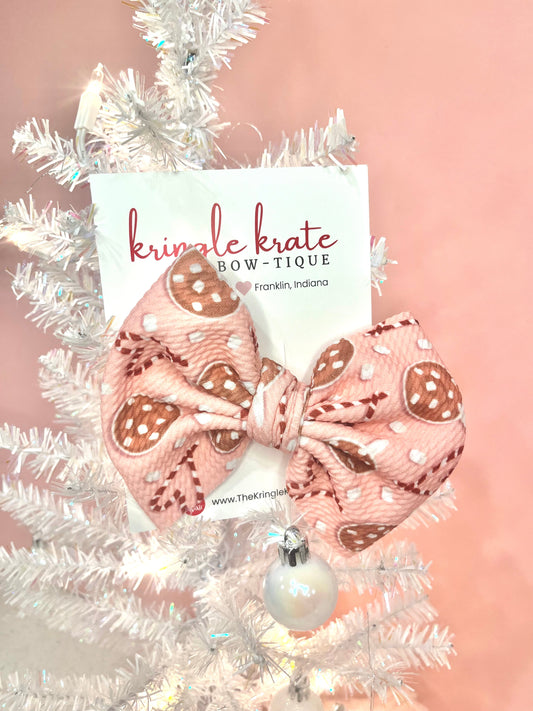 Kringle Krate Christmas Store 5” Pink Hot Cocoa Bow
