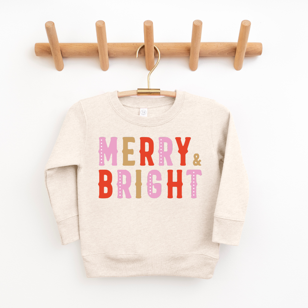 Kringle Krate Christmas Store Merry & Bright Youth Crewneck Sweatshirt