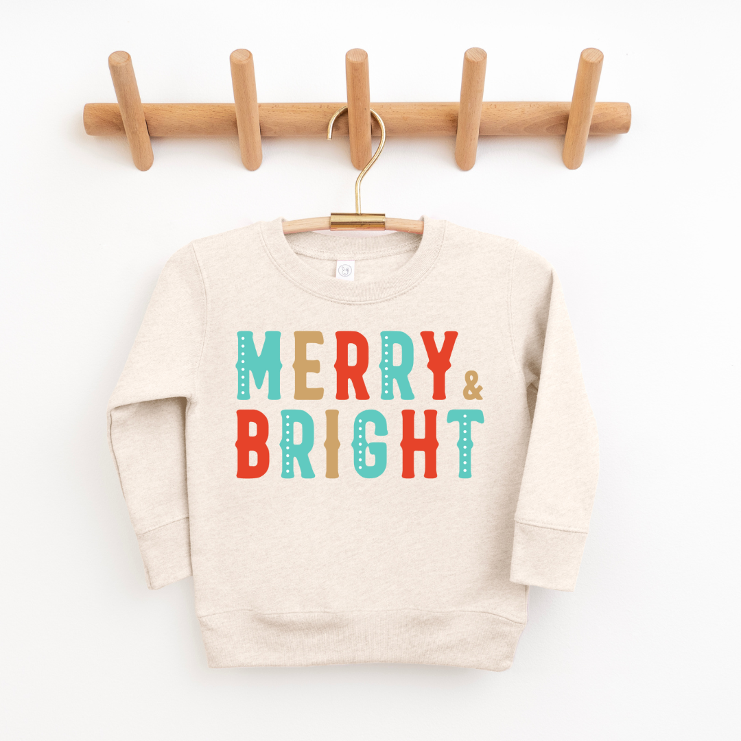 Kringle Krate Christmas Store Merry & Bright Youth Crewneck Sweatshirt