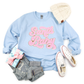 Kringle Krate Christmas Store Pink Santa Baby Chenille Patch Adult Crewneck Sweatshirt