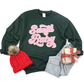 Kringle Krate Christmas Store Pink Santa Baby Chenille Patch Adult Crewneck Sweatshirt
