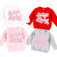 Kringle Krate Christmas Store Pink Santa Baby Chenille Patch Youth Crewneck Sweatshirt