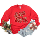 Kringle Krate Christmas Store Red Santa Baby Chenille Patch Adult Crewneck Sweatshirt