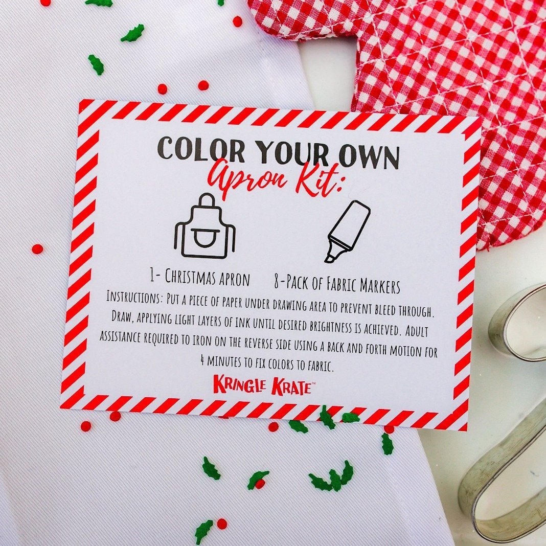 Kringle Krate Christmas Store Personalized Apron - Christmas Craft for Kids