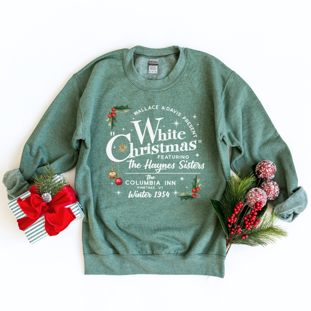 Kringle Krate Christmas Store White Christmas Adult Crewneck Sweatshirt