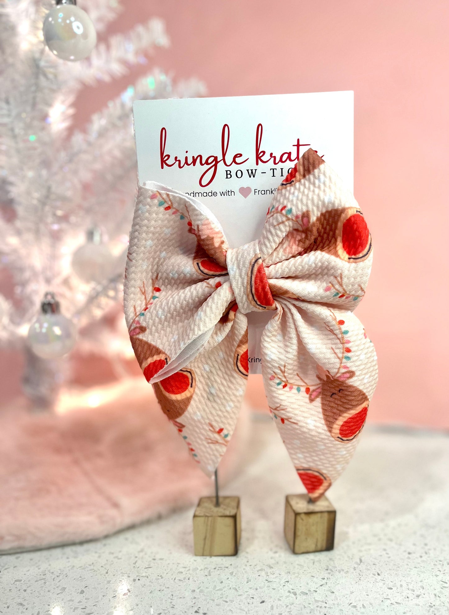 Kringle Krate Christmas Store Reindeer Sailor Bow