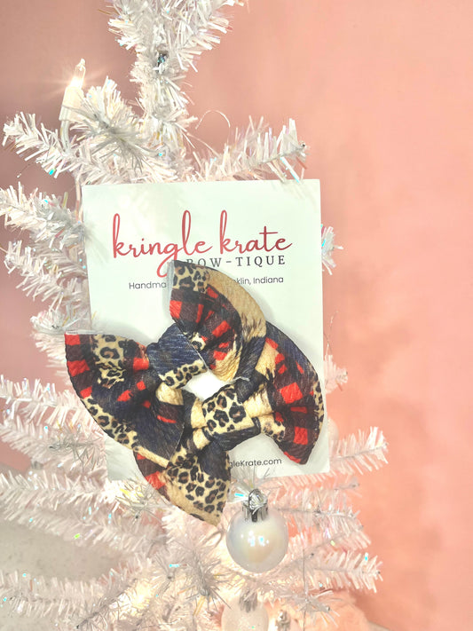 Kringle Krate Christmas Store 3” Leopard Pigtails (set of 2)