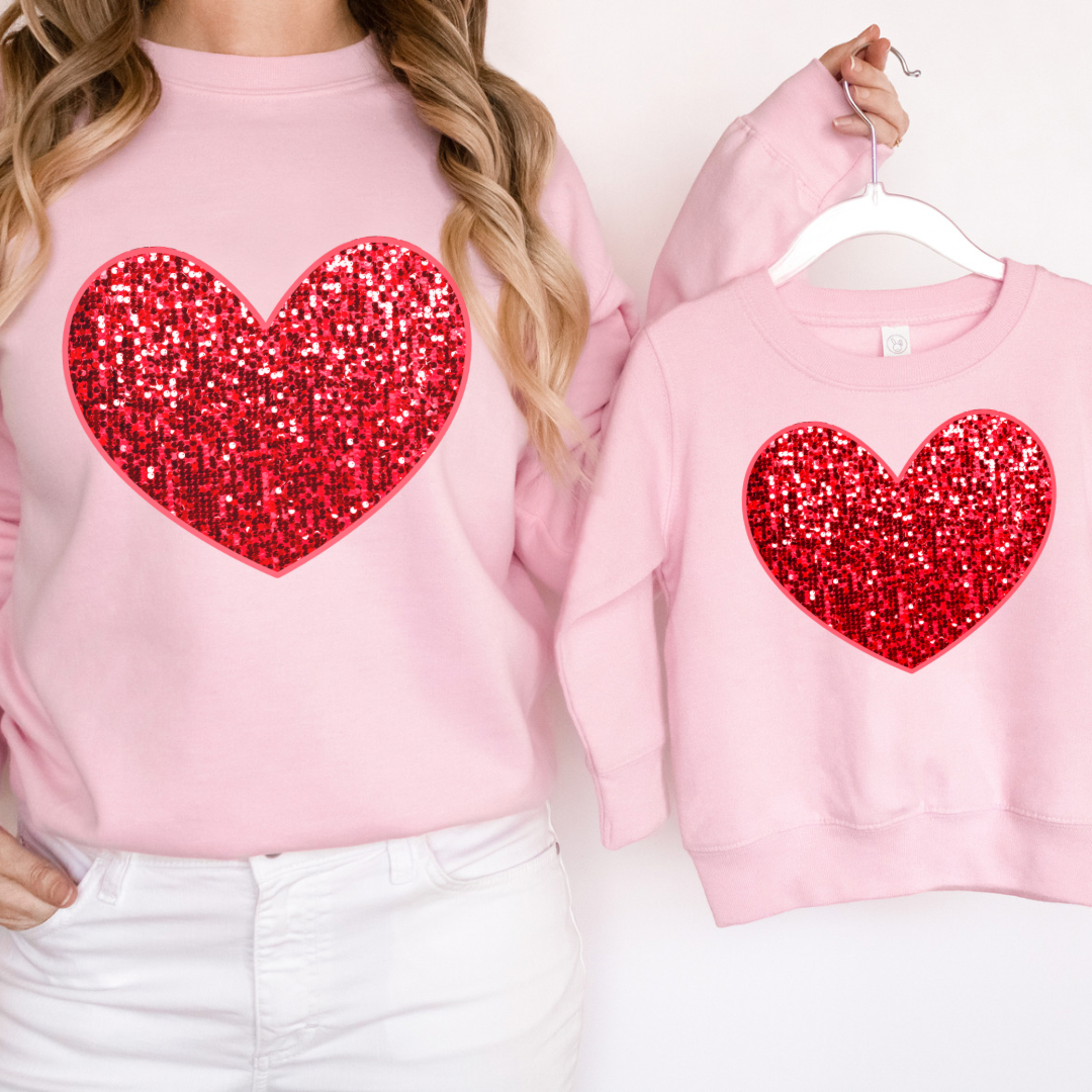 Sequin hot sale heart sweatshirt