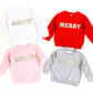 Kringle Krate Christmas Store Merry Santa Baby Chenille Patch Youth Crewneck Sweatshirt