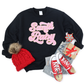 Kringle Krate Christmas Store Pink Santa Baby Chenille Patch Adult Crewneck Sweatshirt