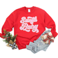 Kringle Krate Christmas Store Pink Santa Baby Chenille Patch Adult Crewneck Sweatshirt