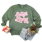 Kringle Krate Christmas Store Pink Santa Baby Chenille Patch Adult Crewneck Sweatshirt