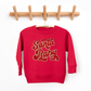 Kringle Krate Christmas Store Copy of Pink Santa Baby Chenille Patch Adult Crewneck Sweatshirt