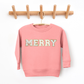 Kringle Krate Christmas Store Merry Santa Baby Chenille Patch Youth Crewneck Sweatshirt