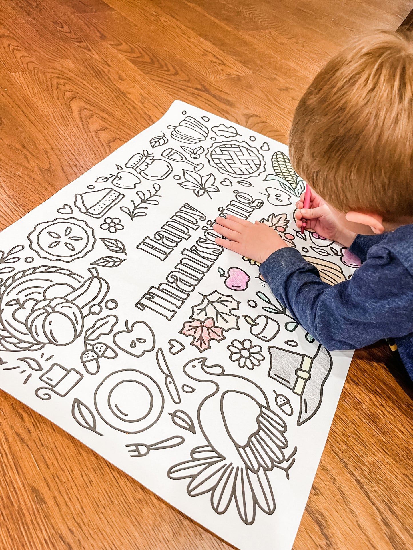 Kringle Krate Christmas Store Large Thanksgiving Coloring Poster
