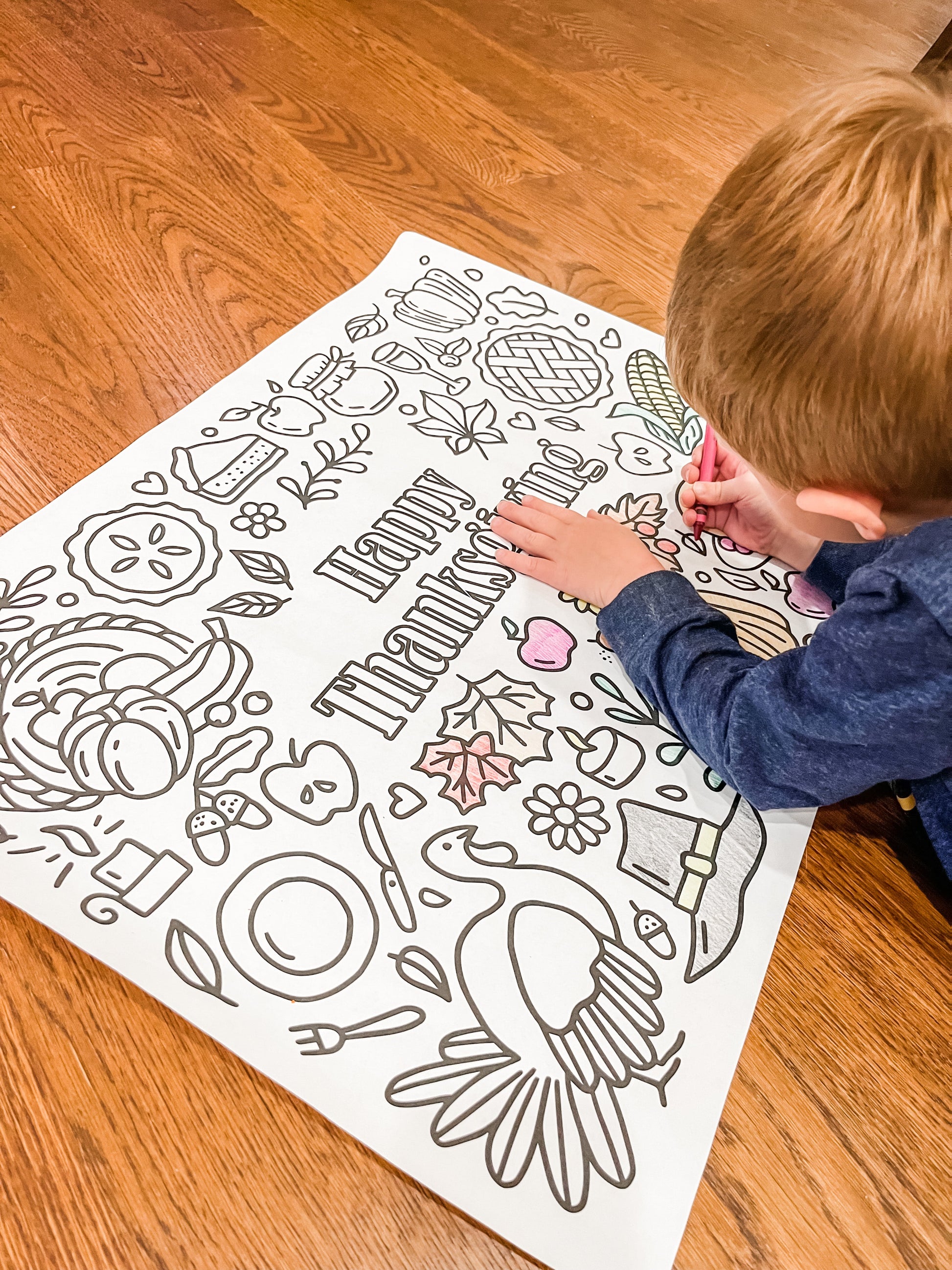 Kringle Krate Christmas Store Large Thanksgiving Coloring Poster