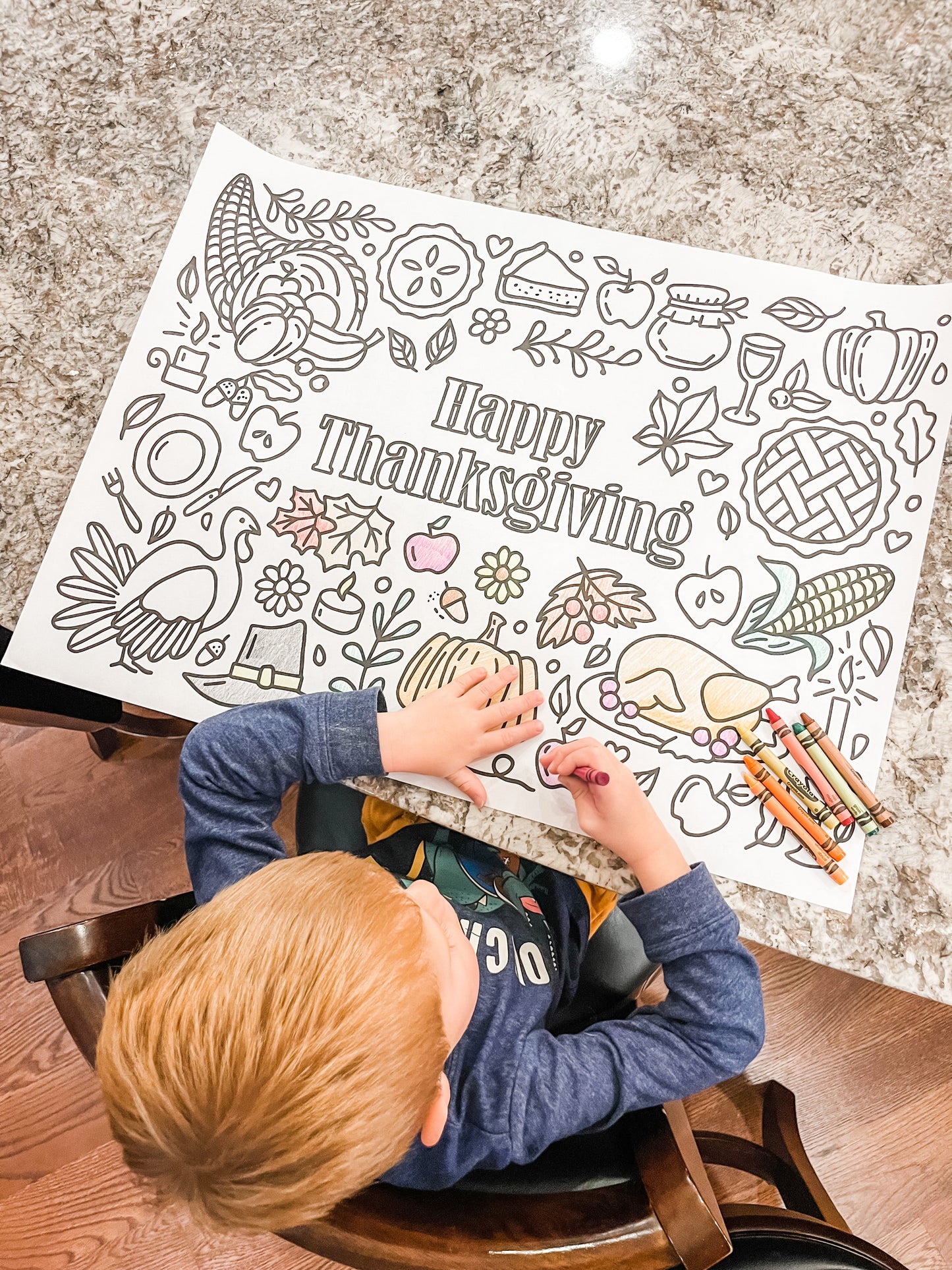 Kringle Krate Christmas Store Large Thanksgiving Coloring Poster