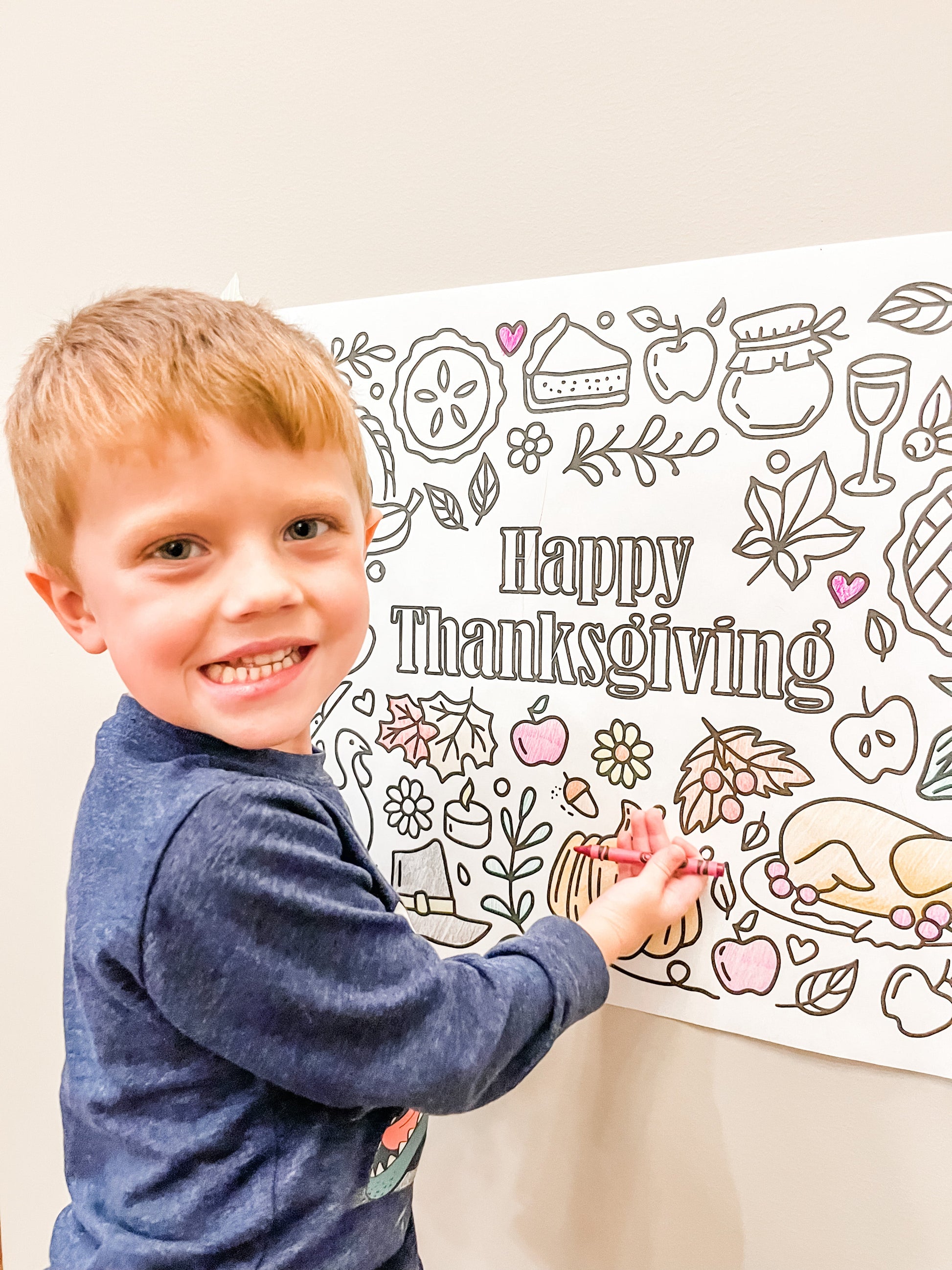 Kringle Krate Christmas Store Large Thanksgiving Coloring Poster